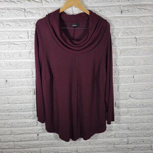 Alyx Womens Sweater 3X Plus Long Sleeve Burgundy Cowl Neck BUR2E